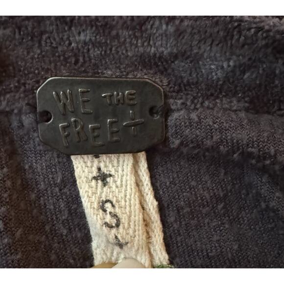 We the Free People Shirt Women Gray Oversized Velour Top Long-Sleeve Size S - Picture 7 of 9